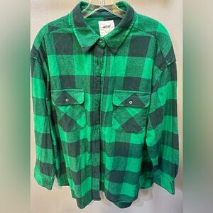 NWT Aerie Lumber Jane Flannel Buffalo plaid  Green Alpine Size L